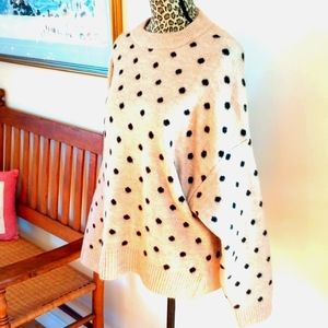 Chunky Oversized H&M Pullover Sweater Size:M Color:Oatmeal+Black